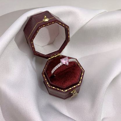 [Olivia JW]0.5 Carat CaratEternity Charming Heart Shape Lover Ring