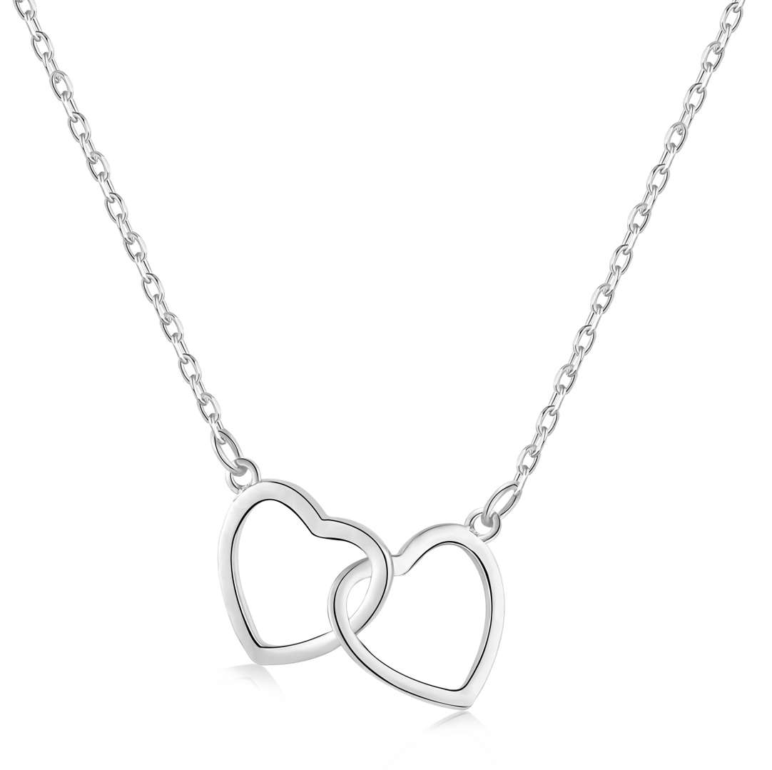 [Olivia JW]Sterling Silver Love Double Ring Necklace