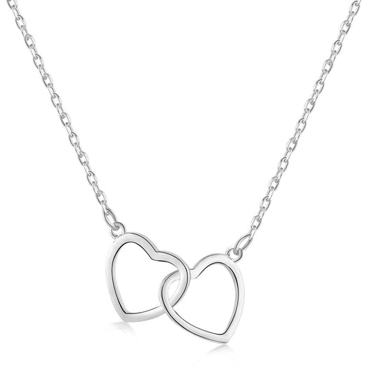 [Olivia JW]Sterling Silver Love Double Ring Necklace