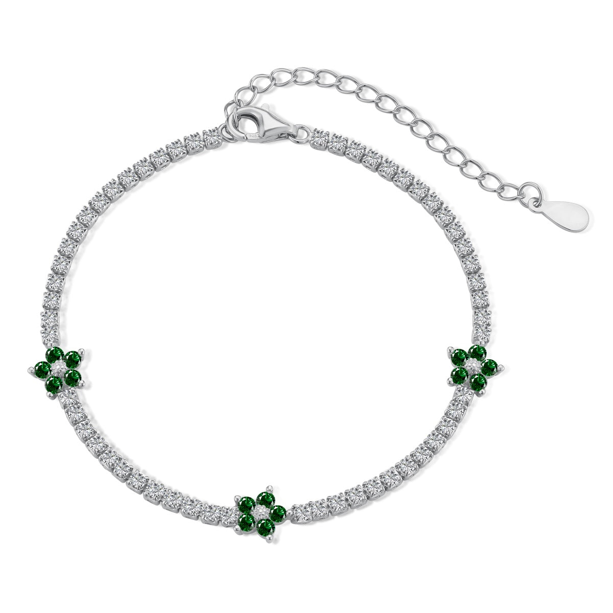 [Olivia JW]Sparkling Flower Shape Tennis Bracelet