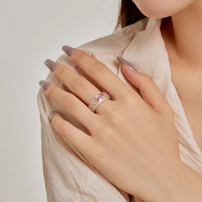 [Everoly JW] Strahlender bunter Radiant Cut Tagesring