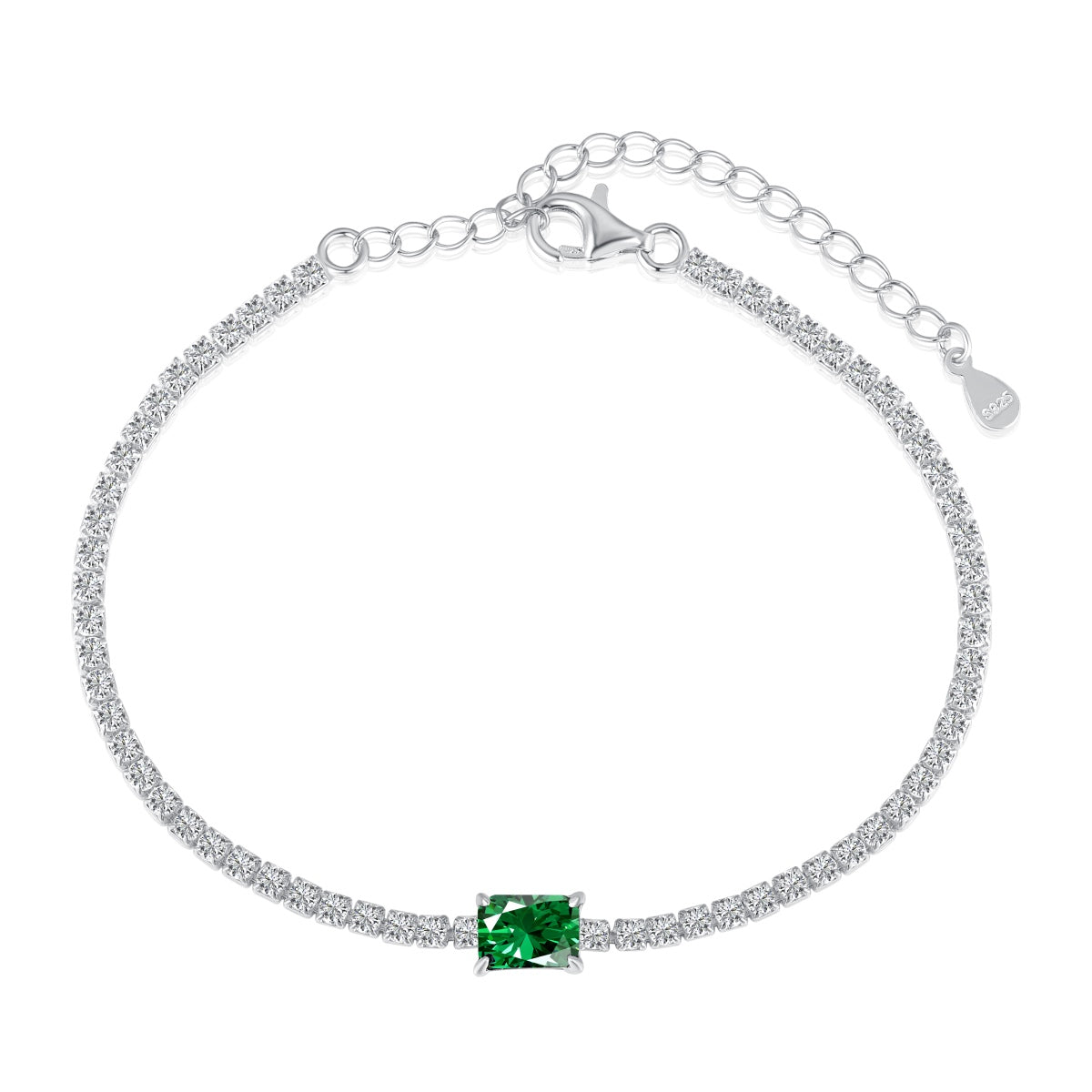 [Everoly JW]1,0 Karat einzigartiges Bankettarmband im Smaragdschliff