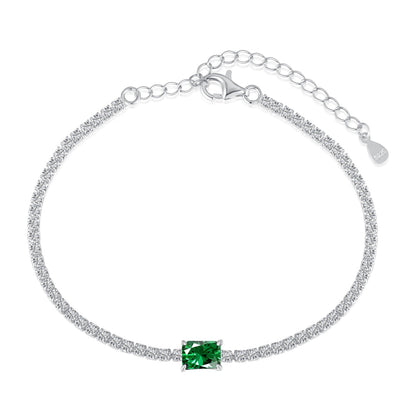 [Everoly JW]1,0 Karat einzigartiges Bankettarmband im Smaragdschliff