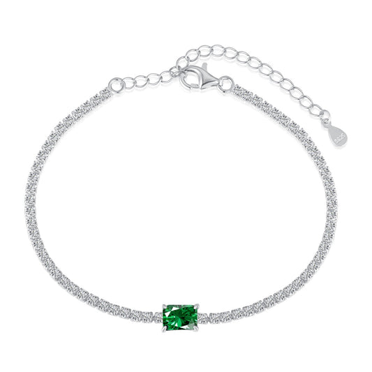 [Everoly JW]1,0 Karat einzigartiges Bankettarmband im Smaragdschliff