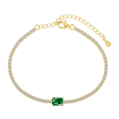 [Everoly JW]1,0 Karat einzigartiges Bankettarmband im Smaragdschliff