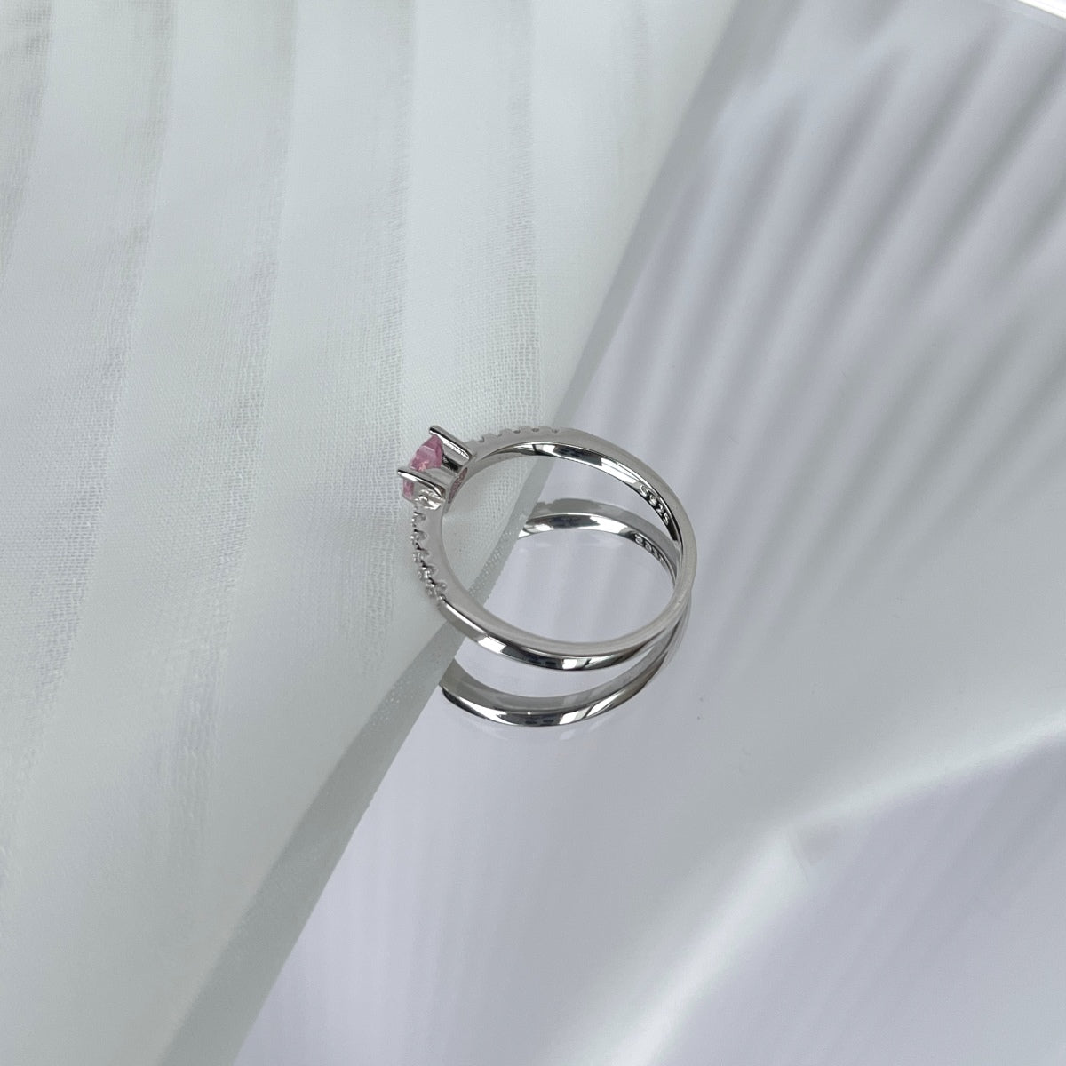 [Olivia JW]0.5 Carat CaratEternity Charming Heart Shape Lover Ring