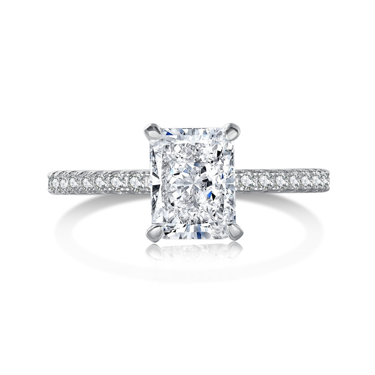 [Olivia JW]2.0 Carat Dazzling Sparkling Radiant Cut Party Ring