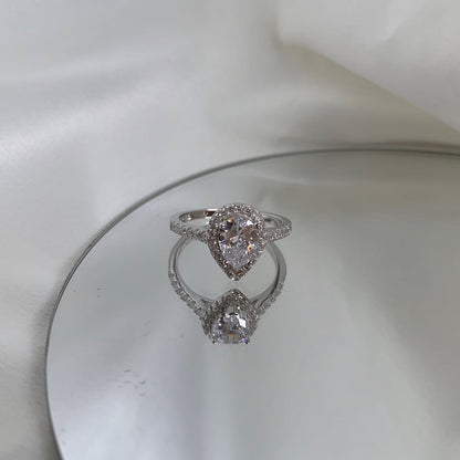 [Everoly JW] 1,0 Karat luxuriöser, strahlender Ehering in Wassertropfenform