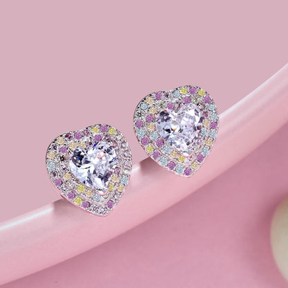 [Olivia JW]Dazzling Heart Shape Lover Earrings