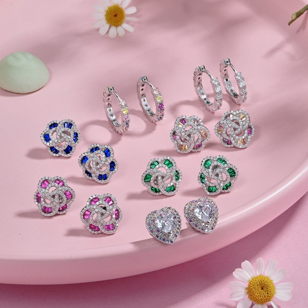 [Olivia JW]Dazzling Heart Shape Lover Earrings