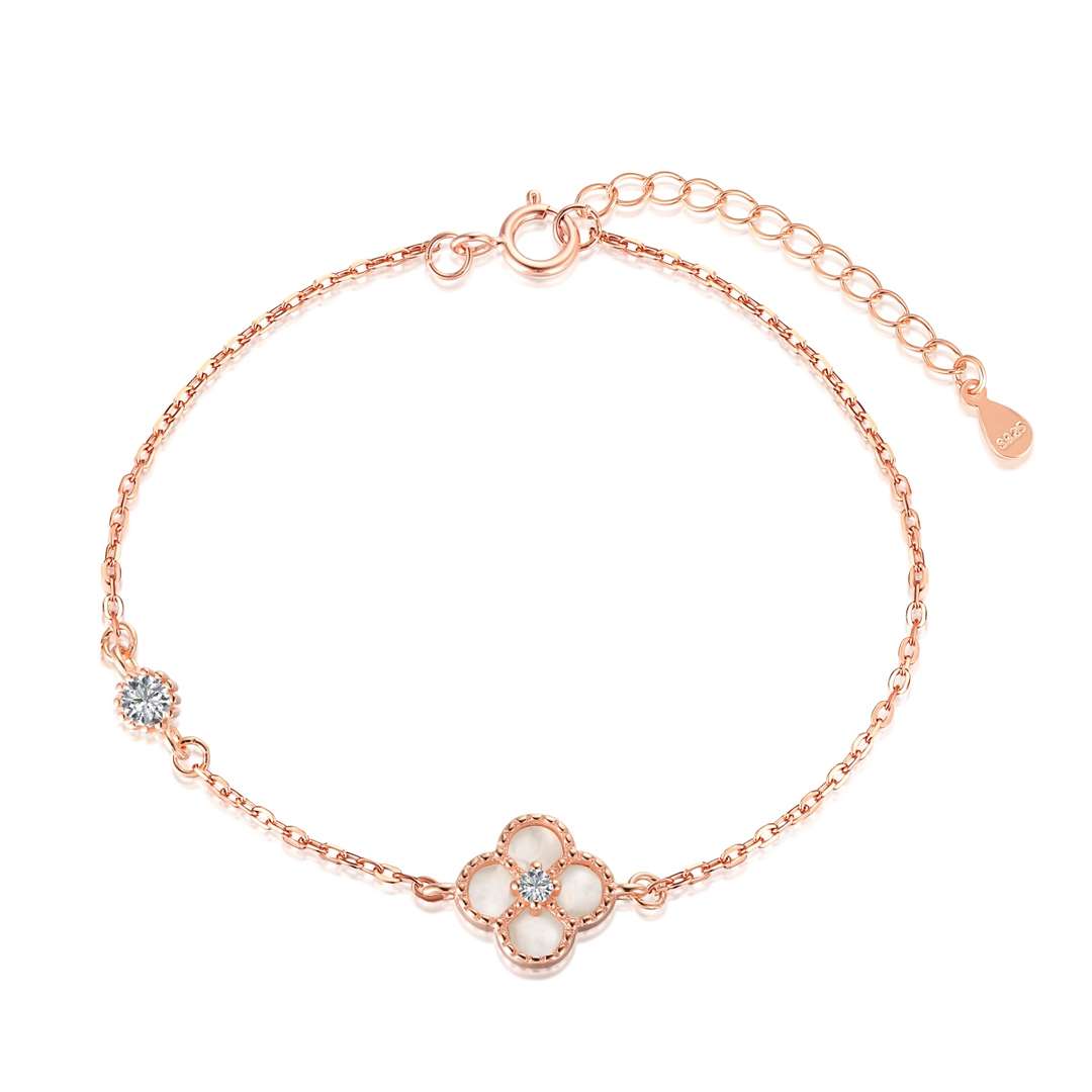 [Everoly JW]Zartes vierblättriges Kleeblatt-Armband