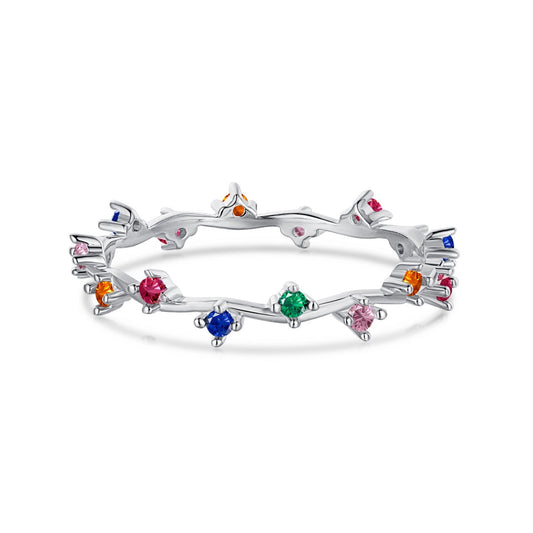 [Olivia JW]Radiant Colorful Round Cut Daily Ring