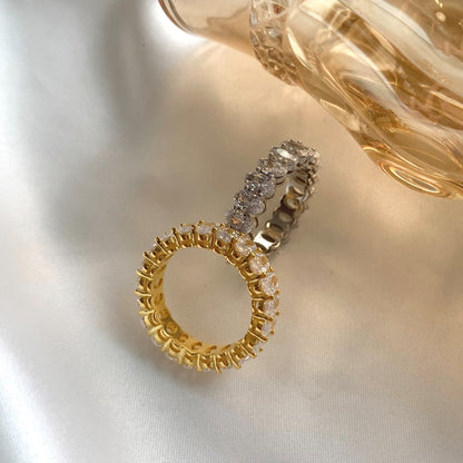 [Everoly JW] Verzierter Tennisring mit ovalem Schliff