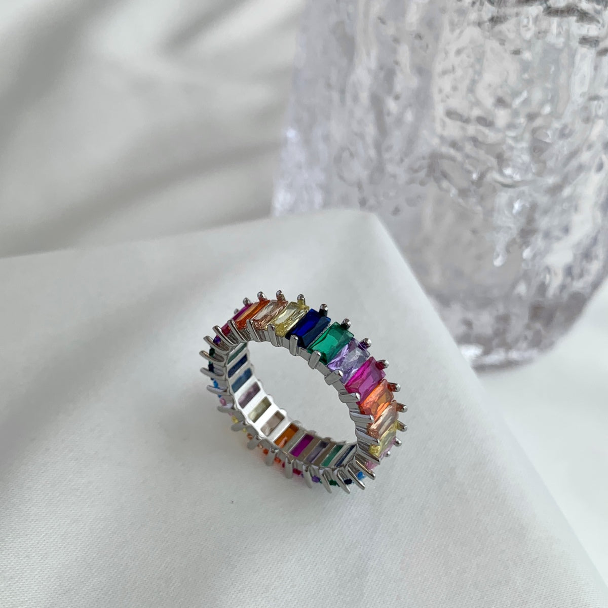 [Olivia JW]Unique Colorful Radiant Cut RIng