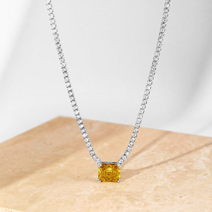 [Everoly JW]4.0 Carat Elegant Radiant Cut Necklace