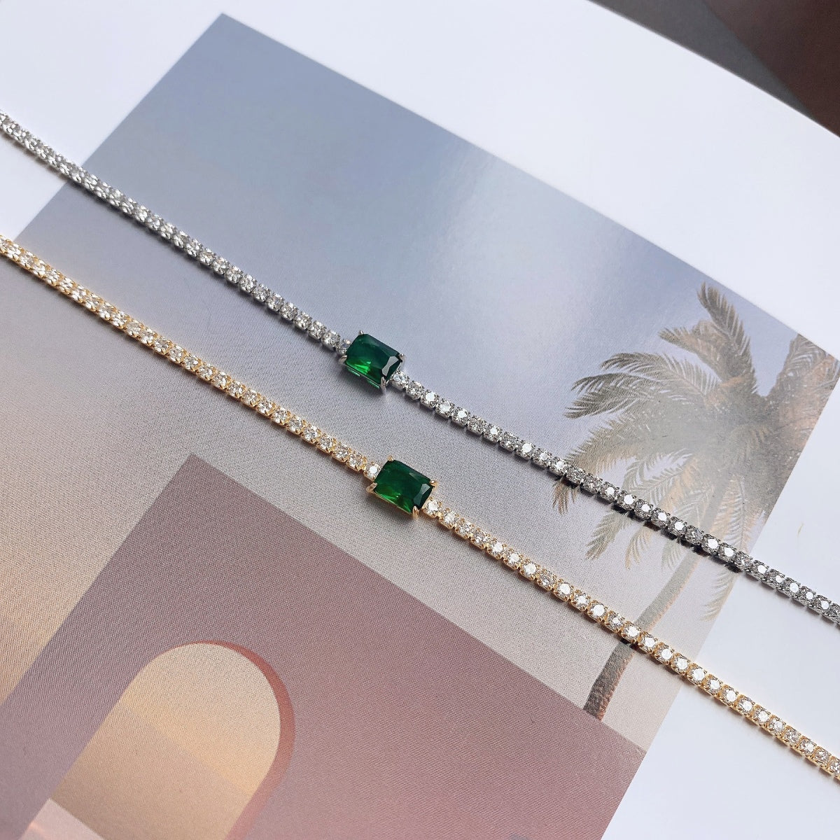 [Olivia JW]1.0 Carat Unique Emerald Cut Banquet Bracelet