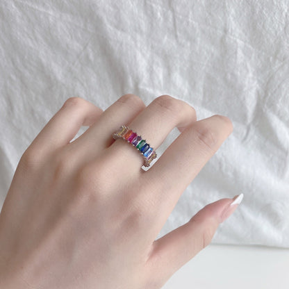 [Olivia JW]Unique Colorful Radiant Cut RIng