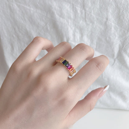 [Olivia JW]Unique Colorful Radiant Cut RIng
