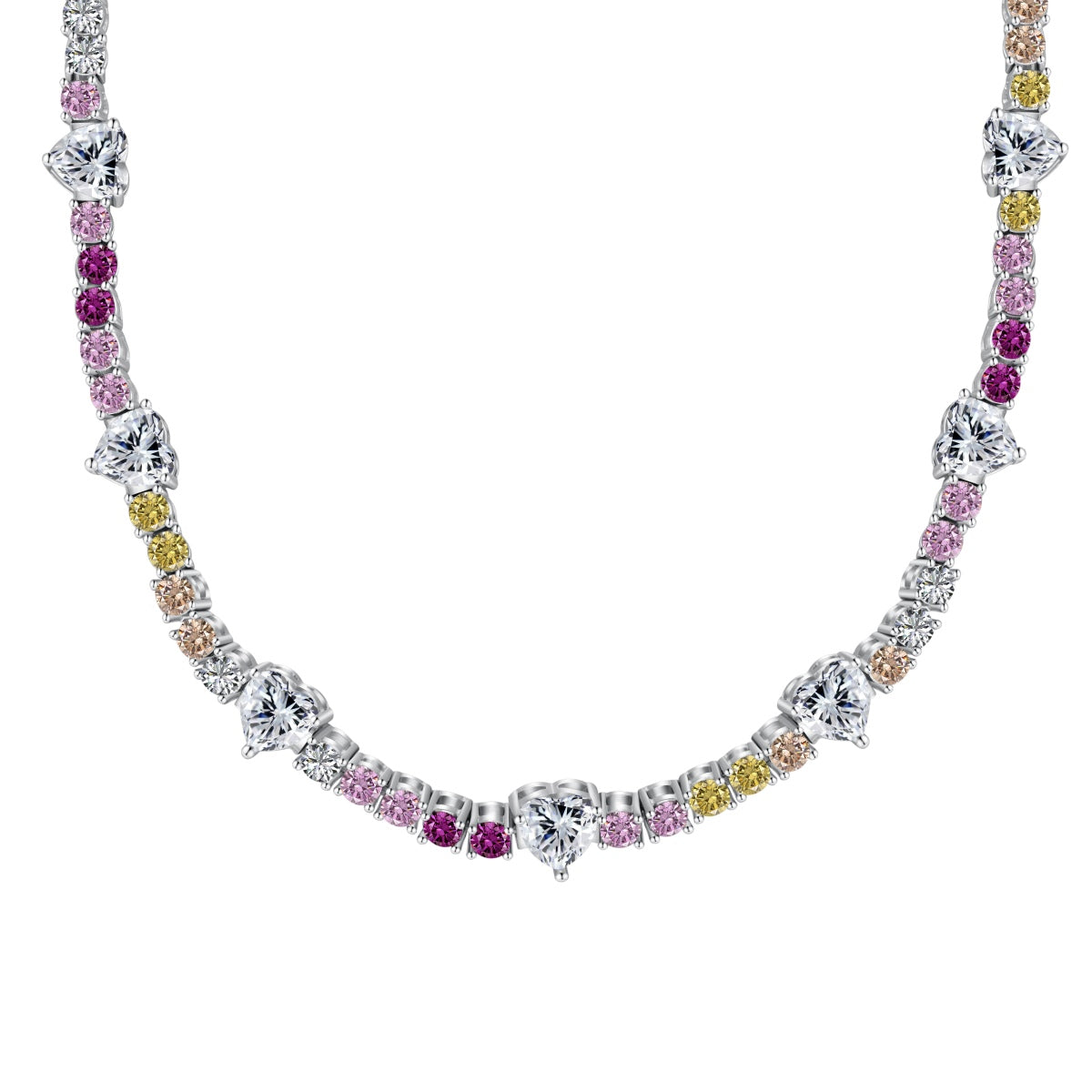 [Olivia JW]Delicate Colorful Rainbow Tennis Chain