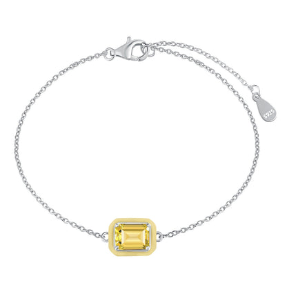 [Olivia JW]2.0 Carat Sparkling Colorful Emerald Cut Daily Bracelet
