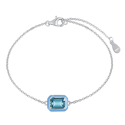 [Everoly JW]2.0 Carat Sparkling Colorful Emerald Cut Daily Bracelet