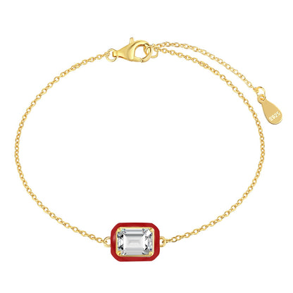 [Olivia JW]2.0 Carat Sparkling Colorful Emerald Cut Daily Bracelet