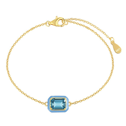 [Everoly JW]2.0 Carat Sparkling Colorful Emerald Cut Daily Bracelet