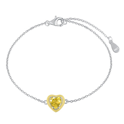[Olivia JW]Sparkling Romantic Heart Shape Lover Bracelet