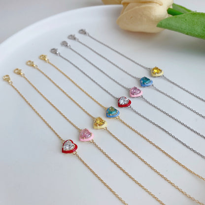 [Olivia JW]Sparkling Romantic Heart Shape Lover Bracelet