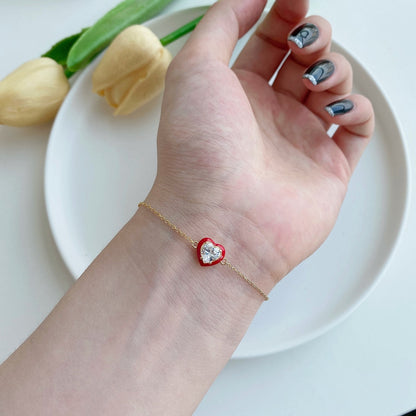 [Olivia JW]Sparkling Romantic Heart Shape Lover Bracelet