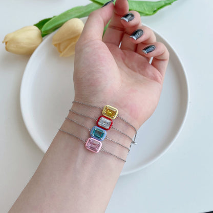 [Olivia JW]2.0 Carat Sparkling Colorful Emerald Cut Daily Bracelet