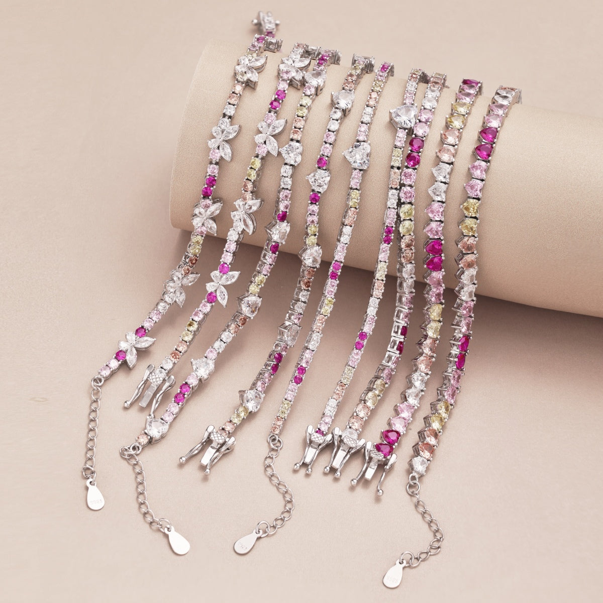 [Olivia JW]Delicate Colorful Rainbow Tennis Chain