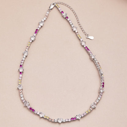 [Olivia JW]Delicate Colorful Rainbow Tennis Chain
