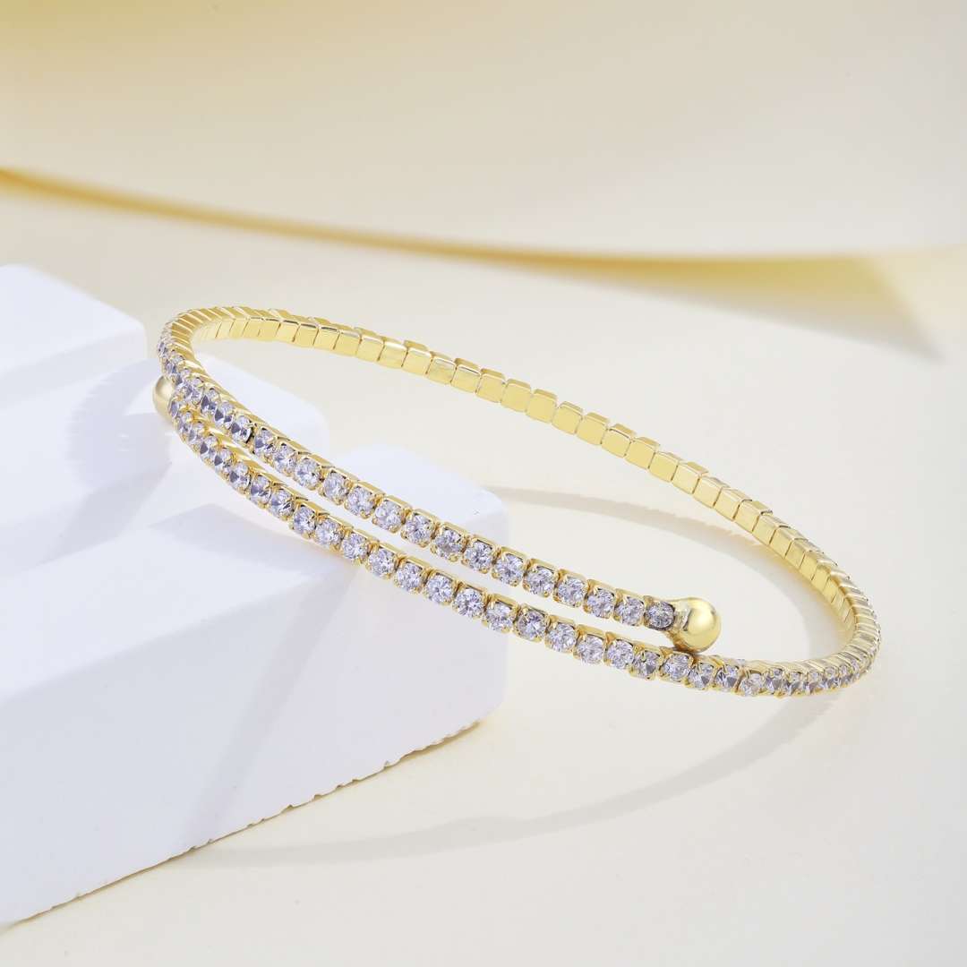 [Olivia JW]Row of Diamonds Round Fashion Bracelet