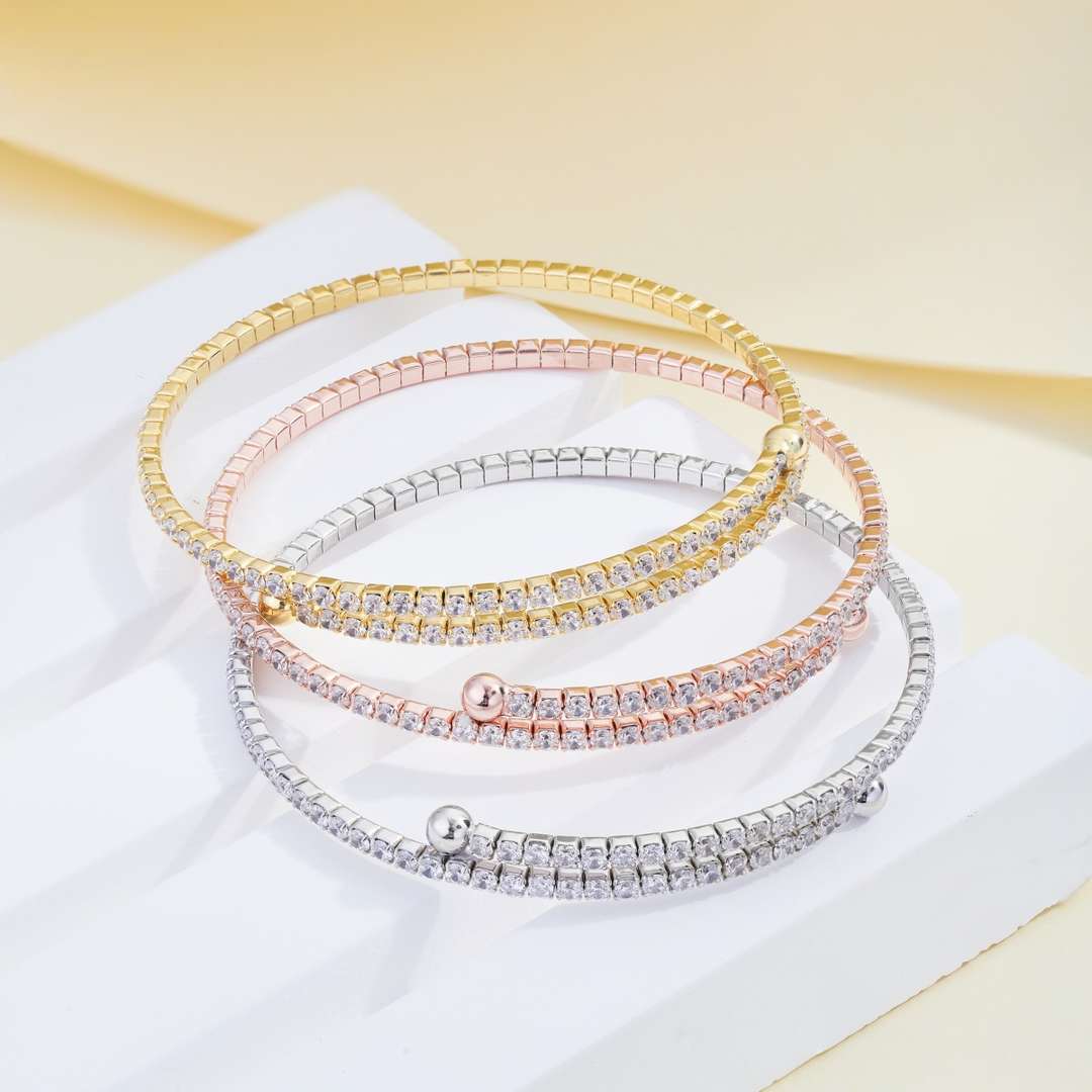 [Everoly JW]ダイヤモンドの列ラウンドファッションブレスレット