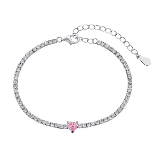 [Everoly JW]0,5 Karat Elegantes romantisches Herzform-Liebhaberarmband