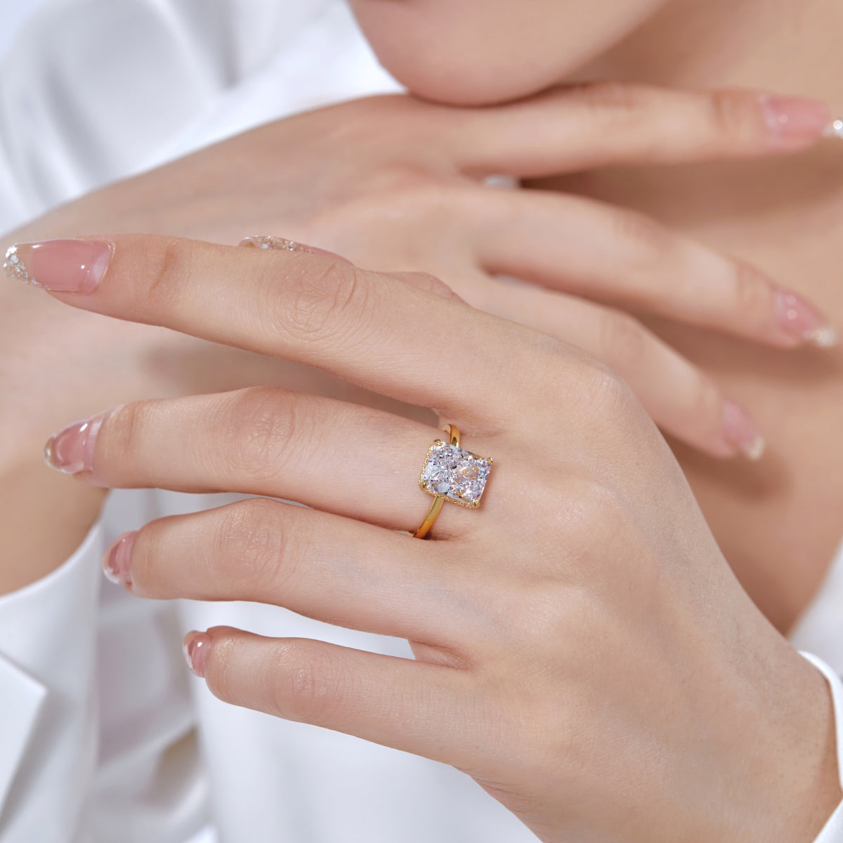 [Olivia JW]4.0 Carat Ornate Enchanting Radiand Cut Banquet Ring