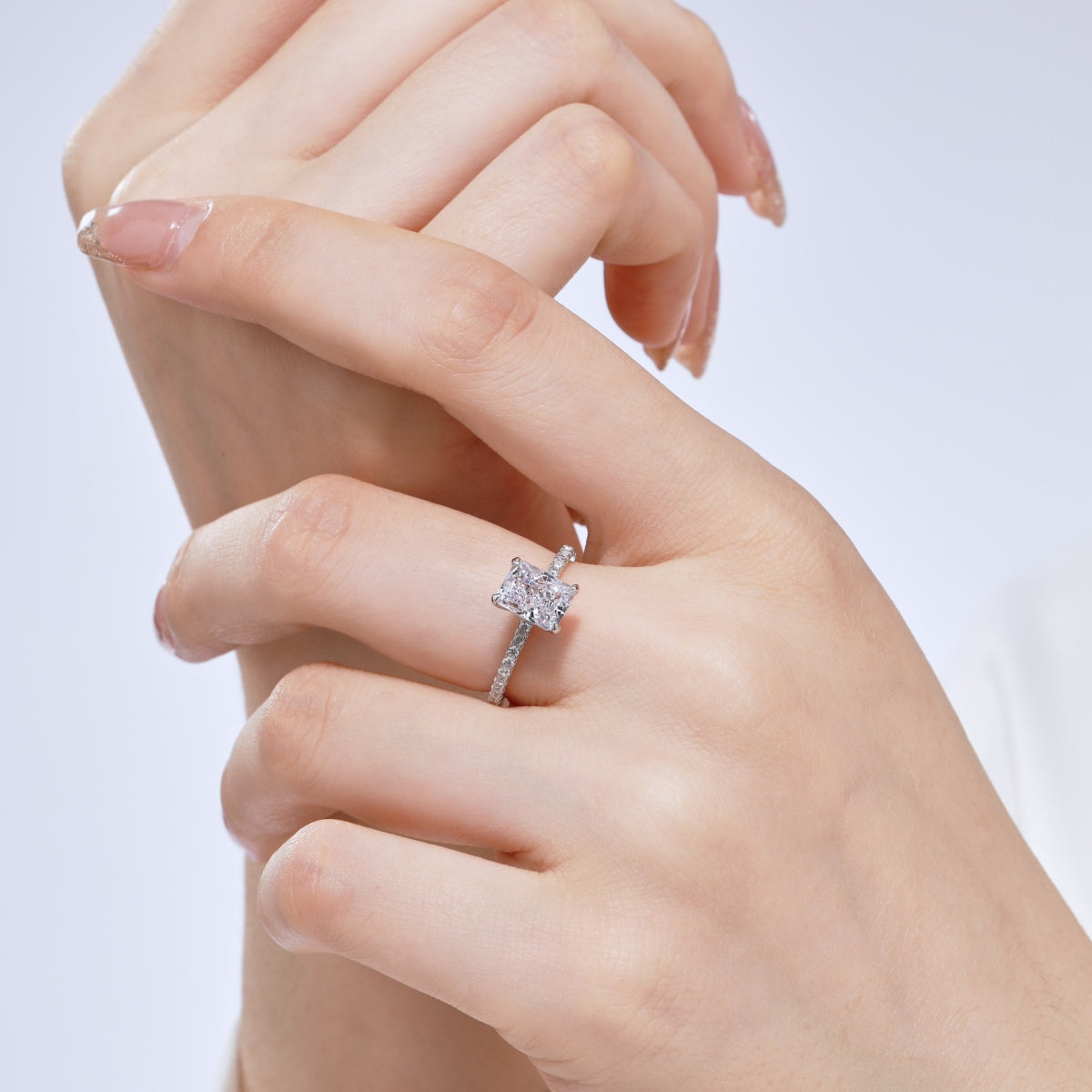[Olivia JW]2.0 Carat Dazzling Sparkling Radiant Cut Party Ring