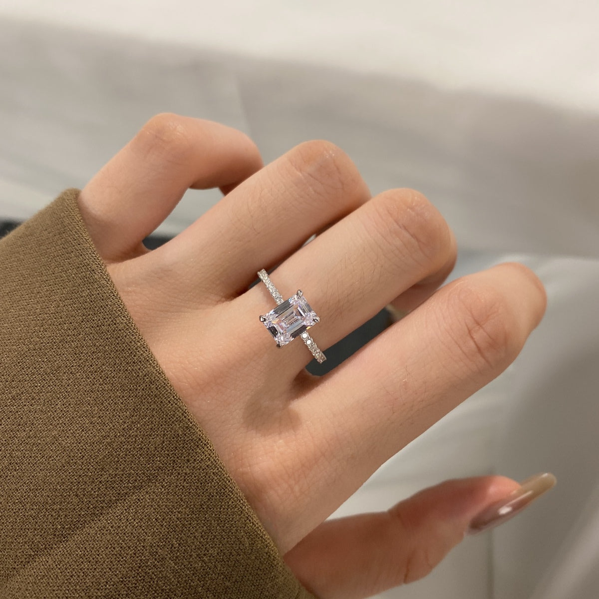[Olivia JW]2.0 Carat Scintillating Ornate Radiant Cut Party Ring