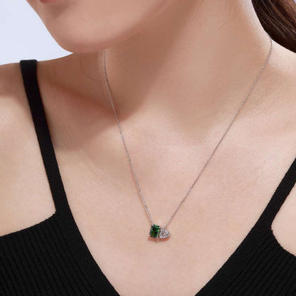 [Olivia JW]Dazzling Square & Heart Shape Necklace