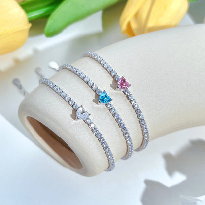 [Olivia JW]0.5 Carat Elegant Romantic Heart Shape Lover Bracelet