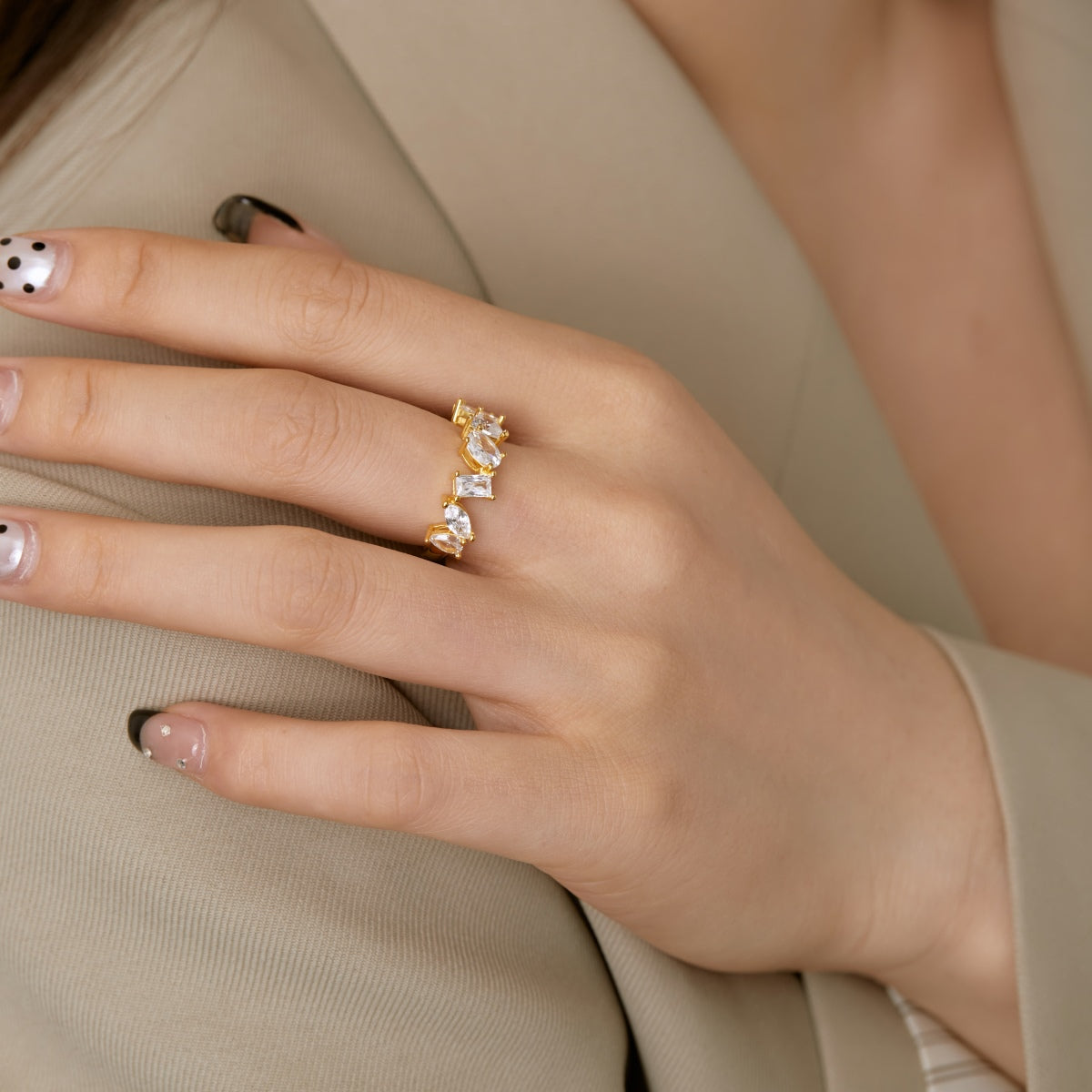 [Olivia JW]Delicate Multi Cut Ring