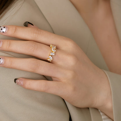 [Olivia JW]Delicate Multi Cut Ring