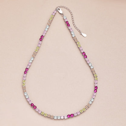 [Olivia JW]Delicate Colorful Tennis Necklace