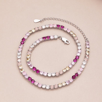 [Olivia JW]Delicate Colorful Tennis Necklace