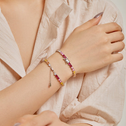 [Olivia JW]Luxurious Colorful Romantic Heart Shape Lover Bracelet