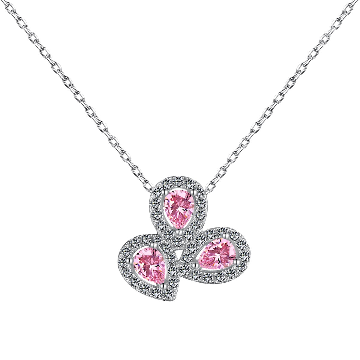[Olivia JW]Elegant Flower Shape Pear Cut Necklace