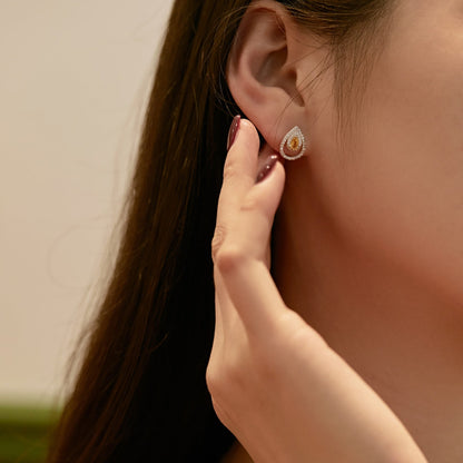 [Olivia JW]Sparkling Delicate Water Drop Shape Daily Earrings