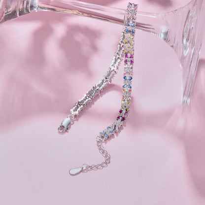 [Everoly JW] Strahlend buntes Party-Armband im Smaragdschliff