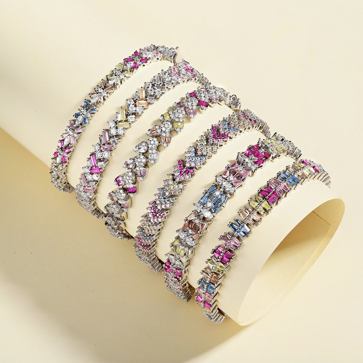[Olivia JW]Radiant Colorful Emerald Cut Party Bracelet